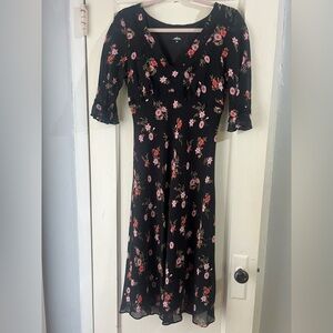 Mica Vintage 90s Y2K Rayon Floral Dress Lace 10